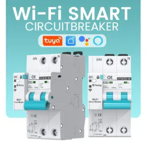 Tuya Smart MCB Wifi Circuit Breaker 1P 2P 3P 4P 1-63A Adjustable TImer Metering remote control By Smart Life App
