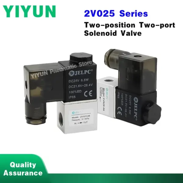 1pc 2V025-06 2V025-08 2V130-10 2V130-15/20/25 2V250-20/25 Al Alloy Pneumatic Two-position Two-port Solenoid Valve DC24V AC220V