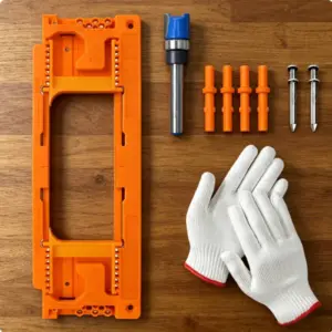 Door Hinge Router Template Precise Cutting Door Hinge Jig Accommodates Common Hinges Easy to Use for Woodworkers