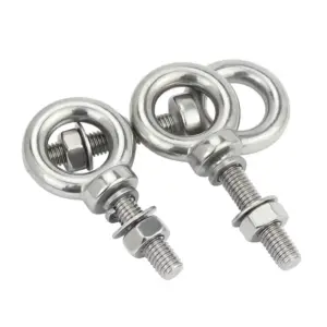 M3-M8 Ring Eyebolts with Nut Washer Gaksets Set 304 Stainless Steel Extended Bolts Marine Lifting Ring Screws and Nuts