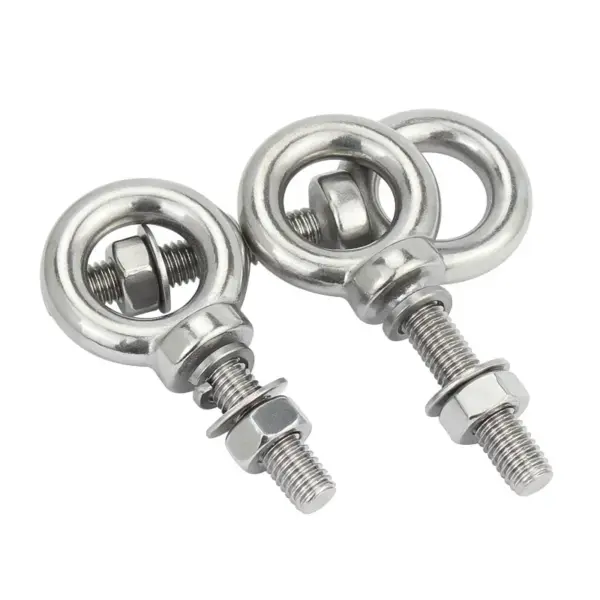 M3-M8 Ring Eyebolts with Nut Washer Gaksets Set 304 Stainless Steel Extended Bolts Marine Lifting Ring Screws and Nuts
