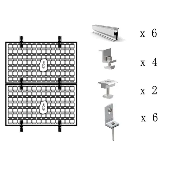 Solar Rail Alu Mounting Rail Aluminum Alloy Bracket Rail For Flat Roof Metal Roof Solar Panel Module Brand New