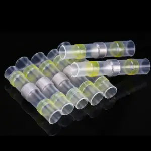50pcs Heat Shrinkable Butt Connectors Waterproof SST Sleeve AWG12-10 Electrical Splice Tinned Solder Seal Terminal