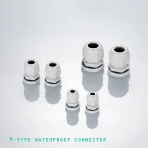 Cable waterproof connector with nylon plastic wire fixation and Gland head