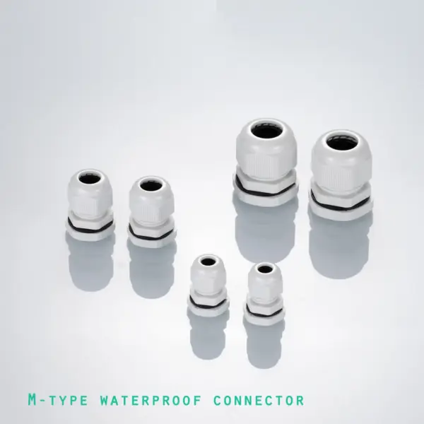 Cable waterproof connector with nylon plastic wire fixation and Gland head