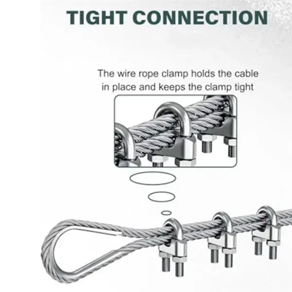 BHBD-Hanger 1/4 Inch M6 Wire Rope Cable Clamp Thimble Cable Clamp Kit For 1/4 Inch Wire Rope Cable Thimble Rigging,12 Set Durabl