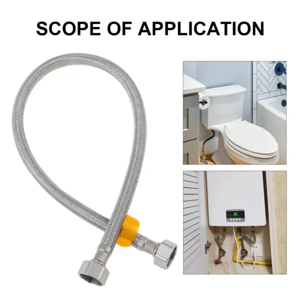 30/50cm 1/2 Inch Stainless Steel Plumbing Explosion-Proof Flexible Braided Hose Faucet Water Pipe For Kitchen Bathroom Plumbing
