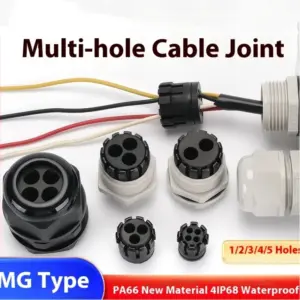 10 Pieces/pack Black Waterproof Porous Nylon PA66 Flame Retardant Multi-plastic Cable Gland MG Split Wire Fixing Head