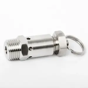 1/4" 3/8" 1/2"Mini Air Release Pressure Relief Safety Valve  BSPT Male Thread 1-10 Bar Exhaust Sanitary Homebrew SS304