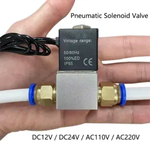 2V025 Pneumatic Solenoid Valve 2 Way Normally Closed DC12V DC24V AC110V AC220V 1/4" Female Port 1pcs Valve Opens with Energized