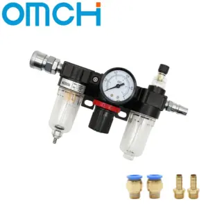 AC2000-02 1/4"Pressure Regulator Gauge Air Compressor Filter Oil Moisture Separator For Water Filters Dehumidifie