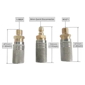 2PCS 1/8 BSP M10 High Pressure Extended Air Charging Quick Release Adapter Or 8mm Stainless Steel Fill Coupling Socket