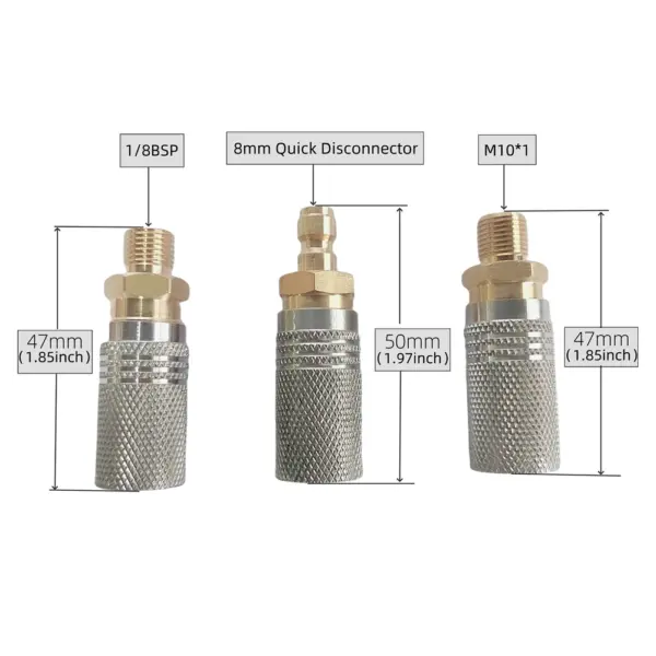 2PCS 1/8 BSP M10 High Pressure Extended Air Charging Quick Release Adapter Or 8mm Stainless Steel Fill Coupling Socket