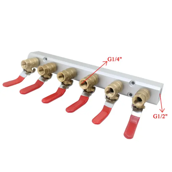 1/2  1/4 female thread manifold ball valve air distribution manifold aluminum air manifold pneumatic block splitter