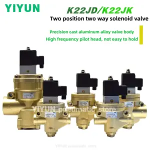 K22JD K22JK-8W,10W,15W,20W,25W,32W,40W,50W YIYUN pneumatic Two position two way solenoid valve，K22JD K22JK Series