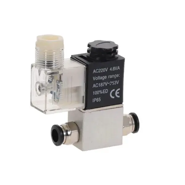 Pneumatic Air Solenoid Valves 2 Position 2 Port 1/4" Normally Closed 12V/24V/110V/220V 2V025-08 Black Quick Fitting 4mm 6mm 8mm