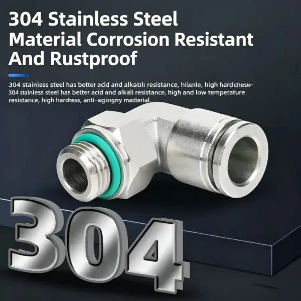 10Pcs 304 Stainless Steel PL-G  1/8 1/4 3/8 Threaded Elbow Right Angle L-Type Pneumatic Quick Push-In Fitting with Sealing Ring