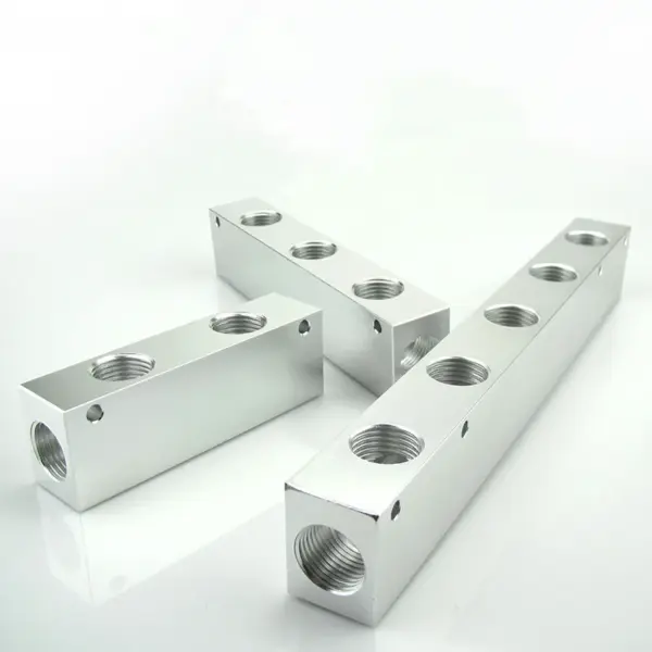1/2" BSP Female Thread 27x36mm 2-10 Ways 4-12 Ports Solid Aluminum Pneumatic Manifold Air Distribution Block Splitter