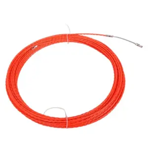 A24F-4.5Mmx30m Duct Rodder Fish Tape Wire Rod Electrical Cable Puller Rod Through Wall Threader Red Polyester Trefoil Thread