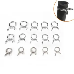 250pcs Fuel Line Hose Tubing Spring Clips Clamps Assortment Kit for Motorcycle Scooter ATV 5-14mm Clips Water Pipe