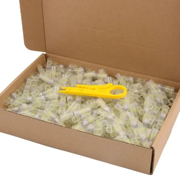 100PCS Heat Shrink Solder Sleeve Insulated Waterproof Electrical Butt Splice Wire Connectors Terminals Kit AWG12 -10 Terminals