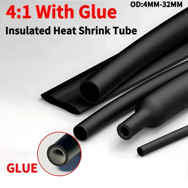 4mm-32mm 4:1 Heat Shrink Tube with Glue Tubing Adhesive Lined Dual Wall Heatshrink Shrinkable Shrink Wrap Wire Cable Sleeve Kit