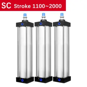 SC Long Stroke Double Acting Standard Air Pneumatic Cylinder 40/50/63/80/100/125/mm Bore, 1100/1200/1300/1400/1500/1600/2000mm