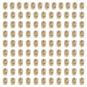 100Pcs M3 Thread Knurled Brass Threaded Heat Set Heat Resistant Insert Embedment Nut For 3D Printer-AT64