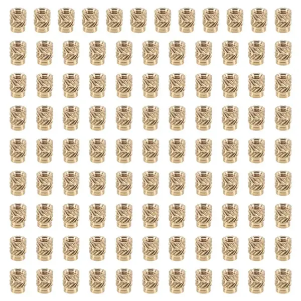 100Pcs M3 Thread Knurled Brass Threaded Heat Set Heat Resistant Insert Embedment Nut For 3D Printer-AT64