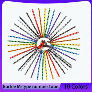 100/150pcs Buckle M-type color number tube sleeve 0-9 digital line label wire network cable number identification number tube