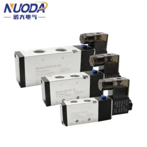 Pneumatic Electric Solenoid Valve 5 Way 2 Position Control Air Gas Magnetic 4V110-06 4V210-08 4V310-10 4V410-15 DC12V 24V AC220V