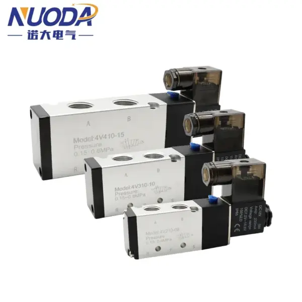 Pneumatic Electric Solenoid Valve 5 Way 2 Position Control Air Gas Magnetic 4V110-06 4V210-08 4V310-10 4V410-15 DC12V 24V AC220V