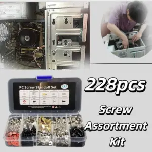 228pcs Computer Repair Screw Assortment Kit Nickel Plating High Hardness Bolt Assortment Kit Clear Threads Wear-resistant
