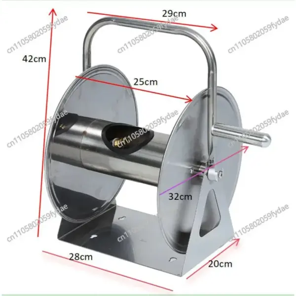 Stainless Steel Heavy Duty Hose Reel Wall Mounted Retractable Garden Car Wash Water Pipe Storage Rack Frame
