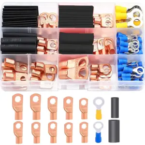 110PCS Cold Press Terminal Block with Heat Shrink Sleeve Kit