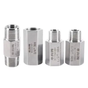 304 316L Stainless Steel Pneumatic Check Valve One Way Valve 1/8 1/4 3/8 1/2 3/4 BSP Thread Air Compressor Non Return Valve