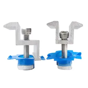 10Pcs Solar Panel Mounting Brackets 30-45mm Solar Rail End Clamps Aluminum Solar Mid Clamps Adjustable Grounding Clamp