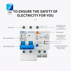 A55F-TOMZN Residual Current Circuit Breaker Main Switch With Surge Protector RCBO MCB With -Protection SPD