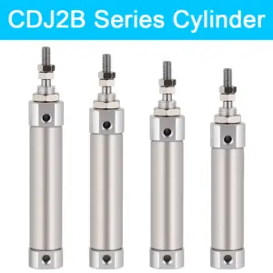 Double Acting Pneumatic Air Cylinder Mini Small CDJ2B Type Single Rod 10mm 12mm 16mm Bore 20mm 25mm 30mm 200mm Stroke CDJ2B12