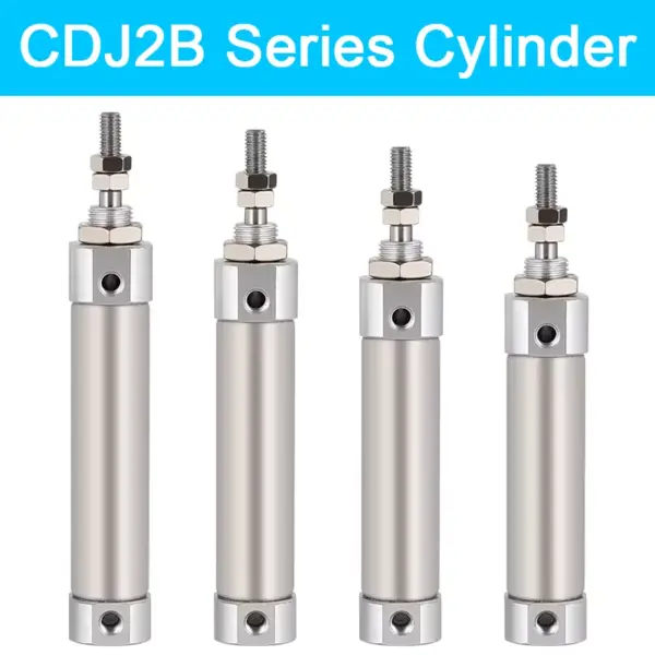 Double Acting Pneumatic Air Cylinder Mini Small CDJ2B Type Single Rod 10mm 12mm 16mm Bore 20mm 25mm 30mm 200mm Stroke CDJ2B12