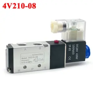 Pneumatic Electric Solenoid Valve 4V210-08 5 Way 2 Position Control Air Gas Magnetic Valve 12V 24V 220V 110V