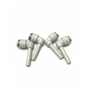 10pcs PLJ-04/06 Pneumatic Elbow Quick-Connect Fitting Zinc Alloy Gray-White Push-in Adapter