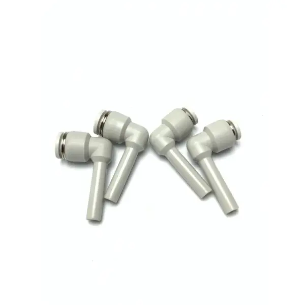 10pcs PLJ-04/06 Pneumatic Elbow Quick-Connect Fitting Zinc Alloy Gray-White Push-in Adapter