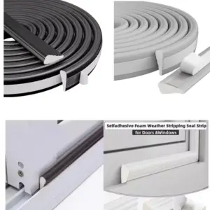 5M Door and Window Seals wedge weather stripping seal strip Doors Gap Filler Noise Blocker Foam Tape Sealing
