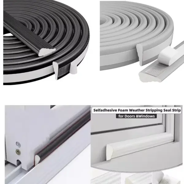 5M Door and Window Seals wedge weather stripping seal strip Doors Gap Filler Noise Blocker Foam Tape Sealing