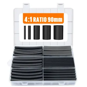 5 Sizes 90mm/3.54inch Heat Shrink Tubing Kit 75 Pcs 4:1 Ratio Adhesive Lined Dual Wall Tube Marine Grade Heatshrink Wrap Tubes