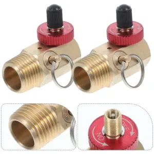 2Pcs Brass Air Compressor Safety Valve Combination Portable Air Tank Manifold Relief Valve Fill Port Accessory