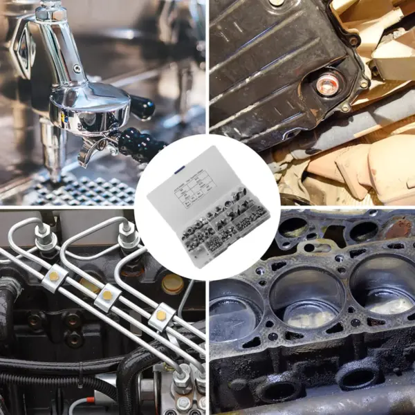 DIY Projects 17x10x2.4cm Self-Locking Nut Set Hexagon Nut Assortment Easy Storage Box Nylon Insert Design For Bolts