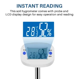 AB15-TA290 Digital Soil Hygrometer Moisture Meter Temperature Humidity Tester With Probe For Gardening Farming