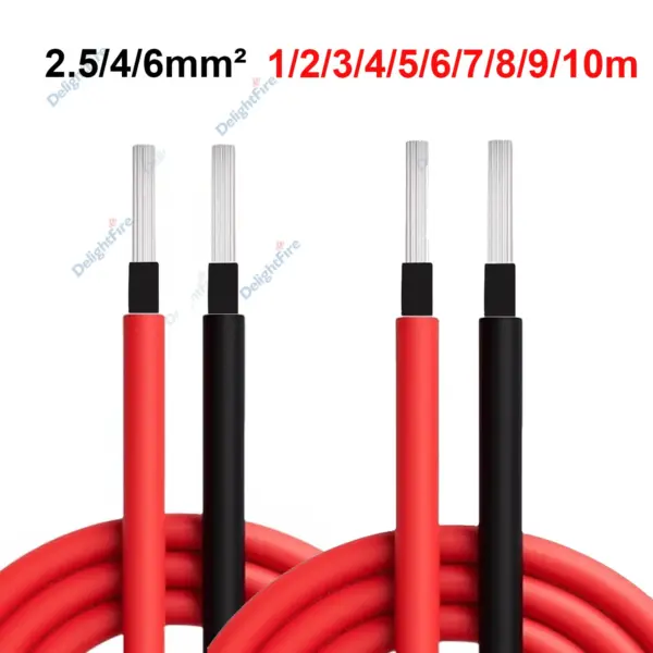 2.5/4/6mm² TUV Tinned Copper Solar Panel Wire Solar PV Cable for Photovoltaic Solar System Outdoor Car RV Boat Marine Automotive